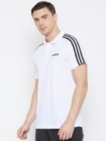 ADIDAS Men White Solid Classics Polo Collar T-shirt