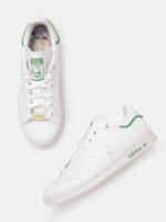 ADIDAS Originals Unisex White & Green Perforated Stan Smith Sneakers