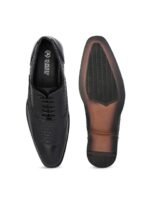 Alberto Torresi Men Black Textured Leather Formal Oxfords