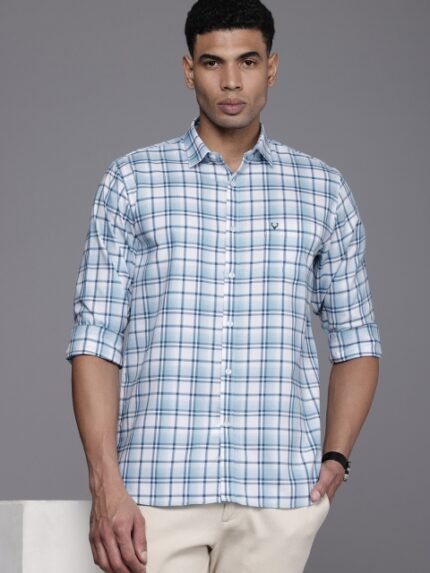 Allen Solly Pure Cotton Classic Fit Opaque Checked Casual Shirt