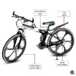 Amaze Kai Bikes Latest BMW Foldable Gear Cycle for Men with 21 Speed Gear 6 spoke | Folding Mountain Bike with Double Disc Break & Mac Wheel, 26 Inch, White n black