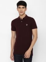 AMERICAN EAGLE OUTFITTERS Men Burgundy Solid Polo Collar T-shirt