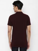 AMERICAN EAGLE OUTFITTERS Men Burgundy Solid Polo Collar T-shirt