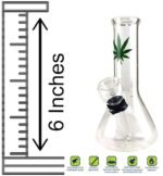 Ammo Glass® bong - 6" glass bong with shooter and cleaning brush