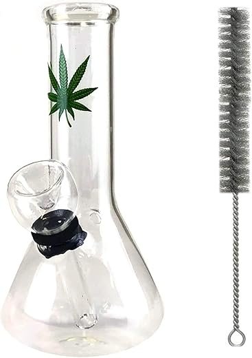 Ammo Glass® bong - 6" glass bong with shooter and cleaning brush