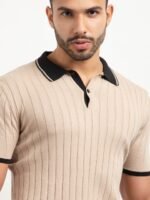 ARMISTO Men Textured Knit Polo T-shirt