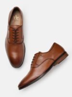 Arrow Men Solid Pelican Formal Leather Oxfords