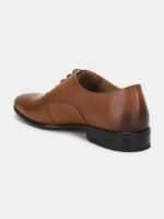 Arrow Men Tan Brown Textured Leather Formal Oxfords