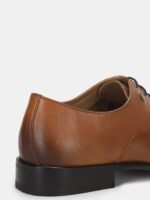 Arrow Men Tan Brown Textured Leather Formal Oxfords