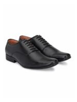 Azzaro Black Men Black Solid Formal Oxfords