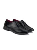 BERSACHE Men Textured Leather Formal Oxfords