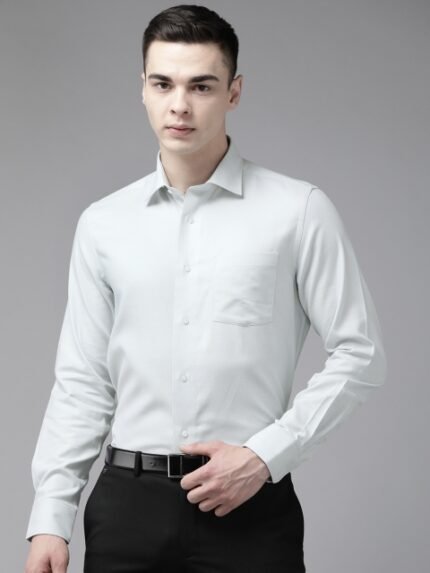 Blackberrys Men Slim Fit Pure Cotton Textured Formal Shirt