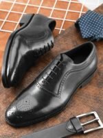 BLUBRD Men Leather Formal Oxfords