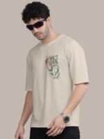 BULLMER Graphic Printed Round Neck Oversized Cotton T-shirt