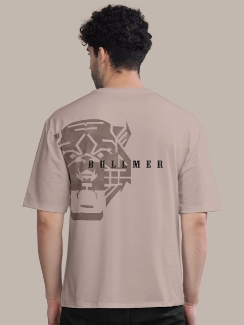 BULLMER Graphic Printed Round Neck Oversized Cotton T-shirt