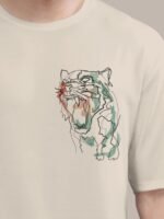 BULLMER Graphic Printed Round Neck Oversized Cotton T-shirt