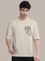 BULLMER Graphic Printed Round Neck Oversized Cotton T-shirt