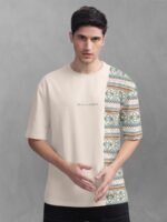 BULLMER Tribal Printed Oversized Cotton T-shirt