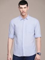 Calvin Klein Jeans Men Solid Spread Collar Long Sleeves Casual Shirt