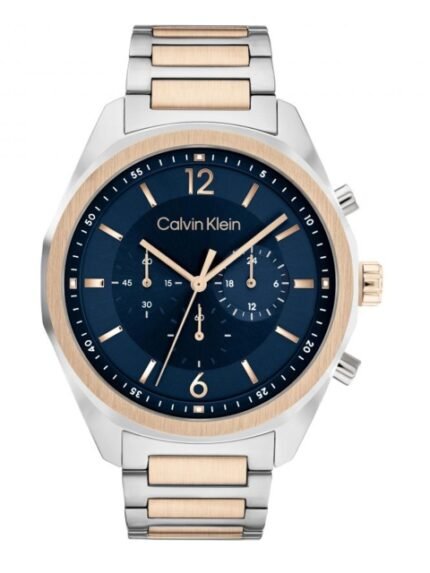 Calvin Klein Men Ck Force Bracelet Style Analogue Chronograph Watch 25200265-Blue