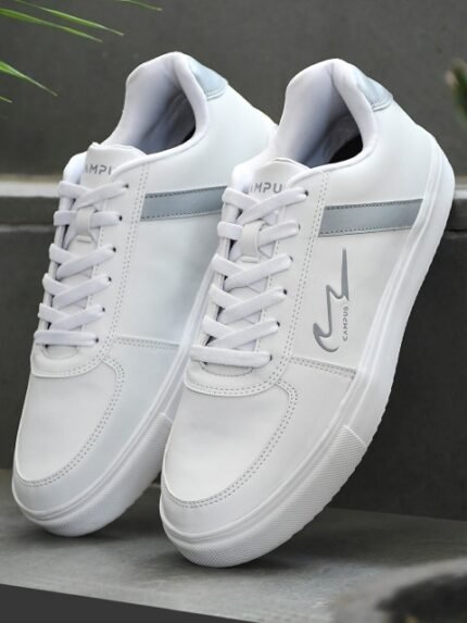 Campus Men White PU Sneakers