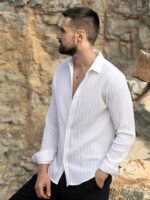 Campus Sutra Classic Striped Spread Collar Shirt