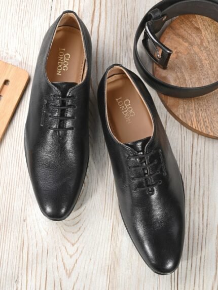 CLOG LONDON Men Textured Leather Formal Oxfords