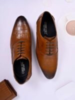 Cobblerz Men Textured Leather Formal Oxfords