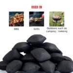 COFU Coconut Shell 5 Kg Charcoal Coal Briquettes Cubes for Barbeque Grill Set for Home, Koila Outdoor Cooking Charcol Burner for BBQ Stove Koyla Griller with 2 pcs of Fire...