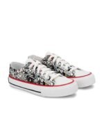 CROWCIA LONDON Men Printed Round Toe Lightweight Canvas Sneakers