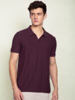 DAMENSCH Solid Textured Polo T-Shirts