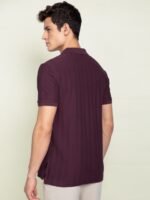 DAMENSCH Solid Textured Polo T-Shirts