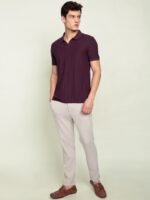 DAMENSCH Solid Textured Polo T-Shirts