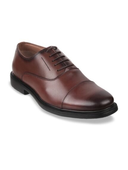 DAVINCHI Men Textured Formal Oxfords