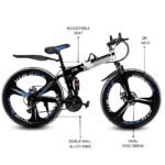 Dunedin Bikes, X6 cycle Foldable Sports Bicycle Mountain Bike/Cycle 26 Inch Carbon Steel Frame Folding Bicycle with 21 Speed Gear and Double Disc Brake.White-Black (Unisex)