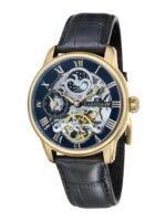 EARNSHAW Men Blue Skeleton Dial & Black Leather Straps Analogue Watch - ES-8006-05