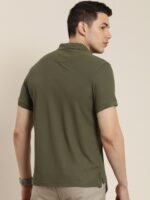 ether Men Olive Green Moisture-Wicking Antimicrobial Polo