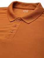 ether Men Orange Solid Moisture-Wicking Antimicrobial Polo