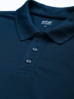 ether Men Teal Blue Polo Collar T-shirt