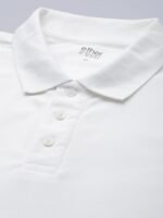 ether Men White Solid Moisture-Wicking Antimicrobial Polo