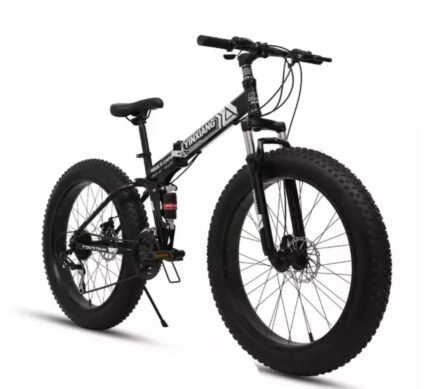 Fat Tyre Foldable Cycles for Adults & Unisex26 * 4T Dual Suspension Shimano Gear Cycle (Black) Inches,Folding Bike, 18 Inches