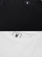 Free Authority Men Pack Of 2 Black & White Solid Pure Cotton T-shirt