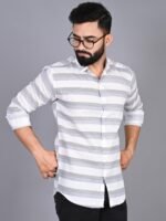 FUBAR Horizontal Striped Slim Fit Casual Shirt