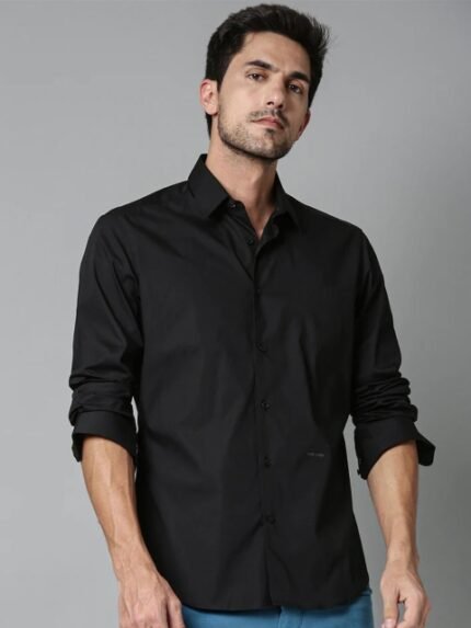 FUBAR Spread Collar Slim Fit Casual Shirt