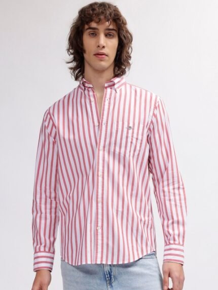 GANT Striped Button Down Collar Regular Fit Shirt