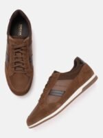 Geox Men Colourblocked Leather Sneakers