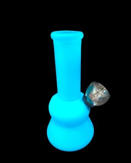 Glass Bongos for Smoking Weed, Liquid Smoke Glass Water Pipe with Lid, sky Blue