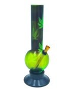 Green Apple Inc 10 Inch Printed Acrylic Smoking Water Bong (Pack of 1) (Leaf Printed)