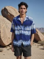 H&M Cotton Half Sleeve Tie & Dye Print Shirt