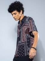 H&M Cotton Relaxed Fit Abstract Print Shirt